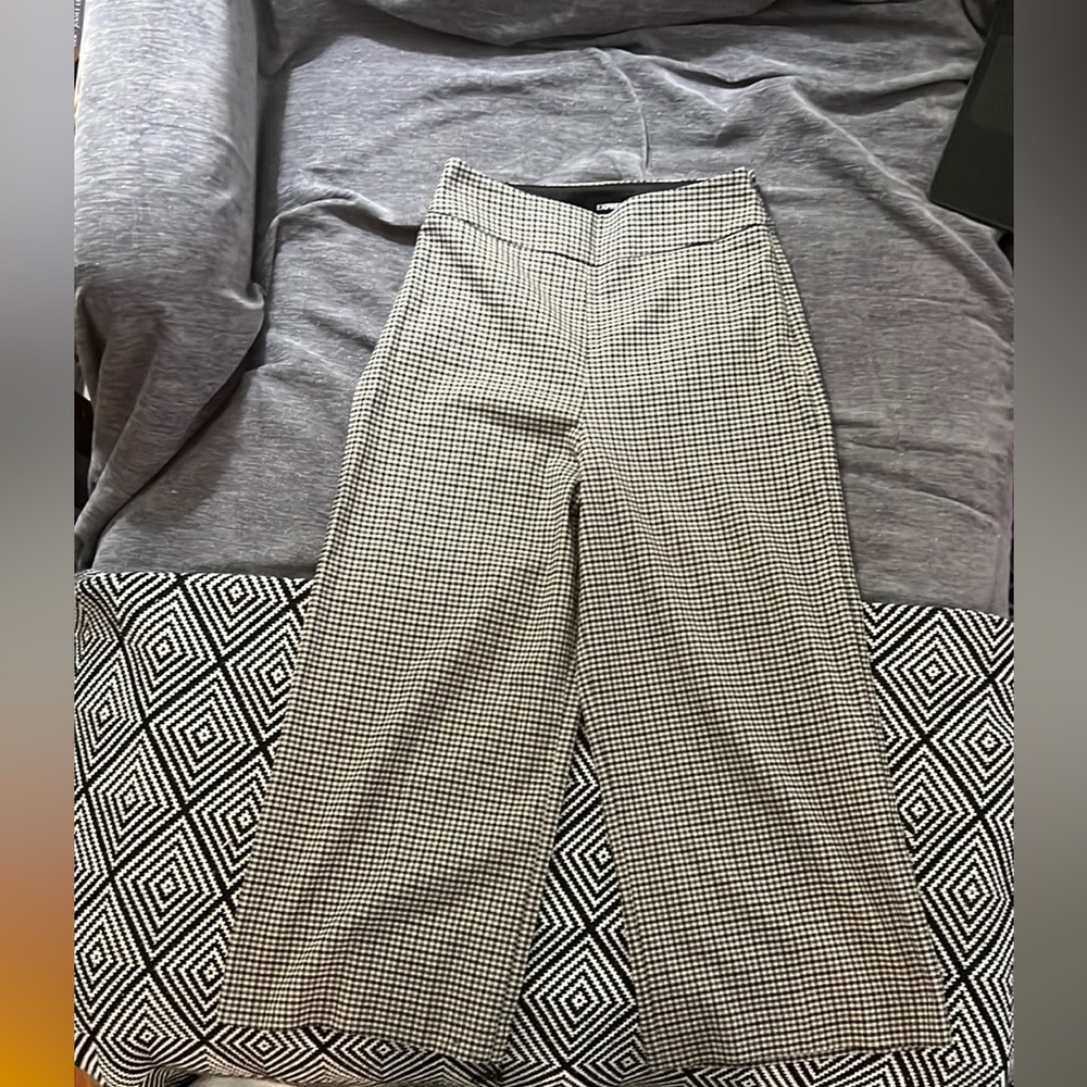Express cropped wide leg culottes high waist with stretch